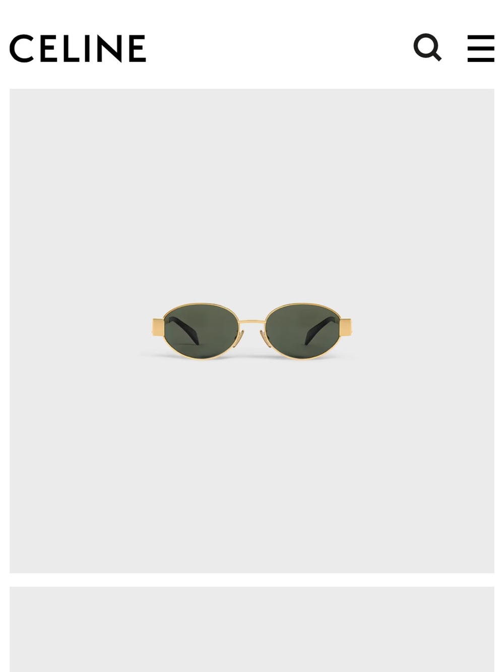 Celine Triomphe Metal Sunglasses Gold
